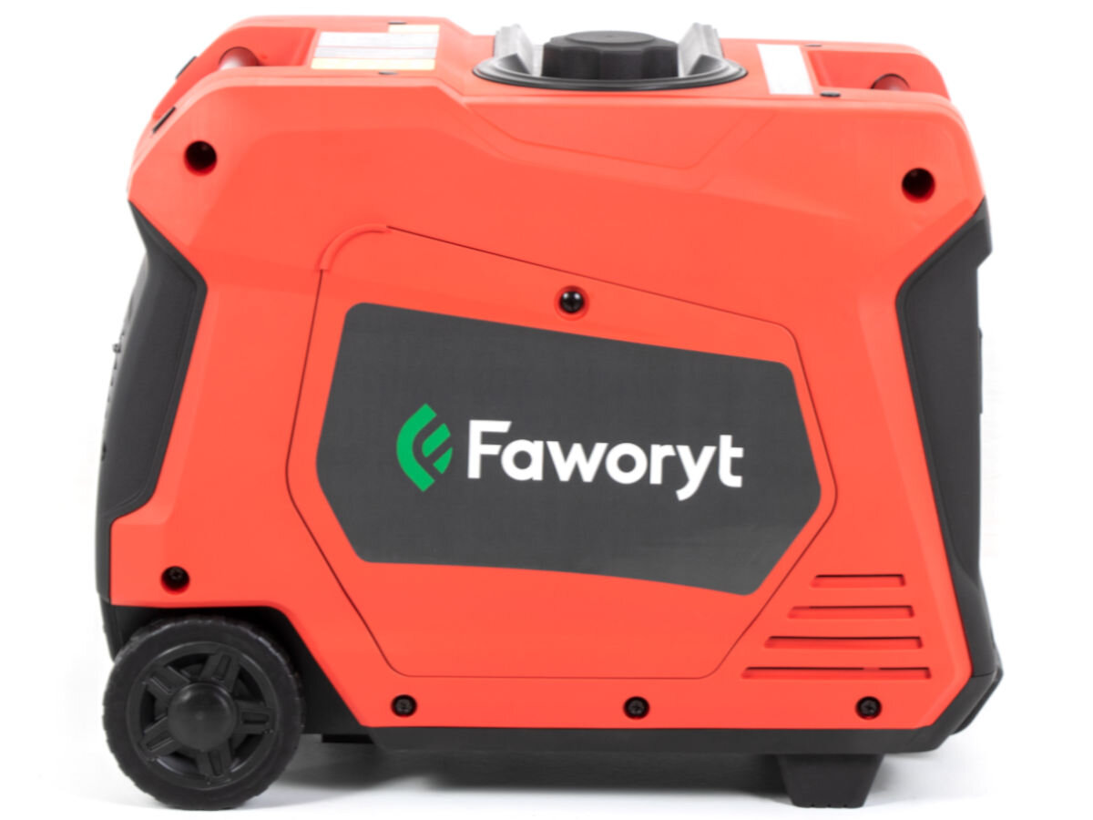 Agregat prądotwórczy FAWORYT GI4000, prąd, źródło, zasilanie, moc, na białym tle agregat od prawego boku