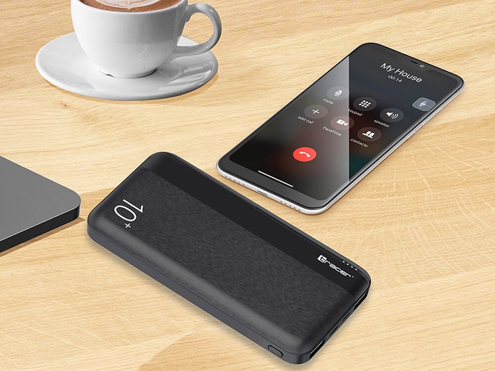 Powerbank TRACER Parker BK 10000 mAh Czarny powerbank pojemnosc wymiary design