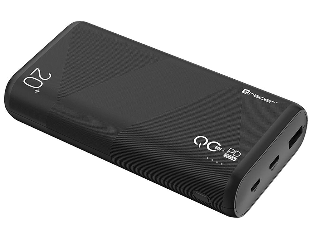 Powerbank TRACER Amos 20000 mAh 20W Czarny zlacze usb-c szybkosc latwosc
