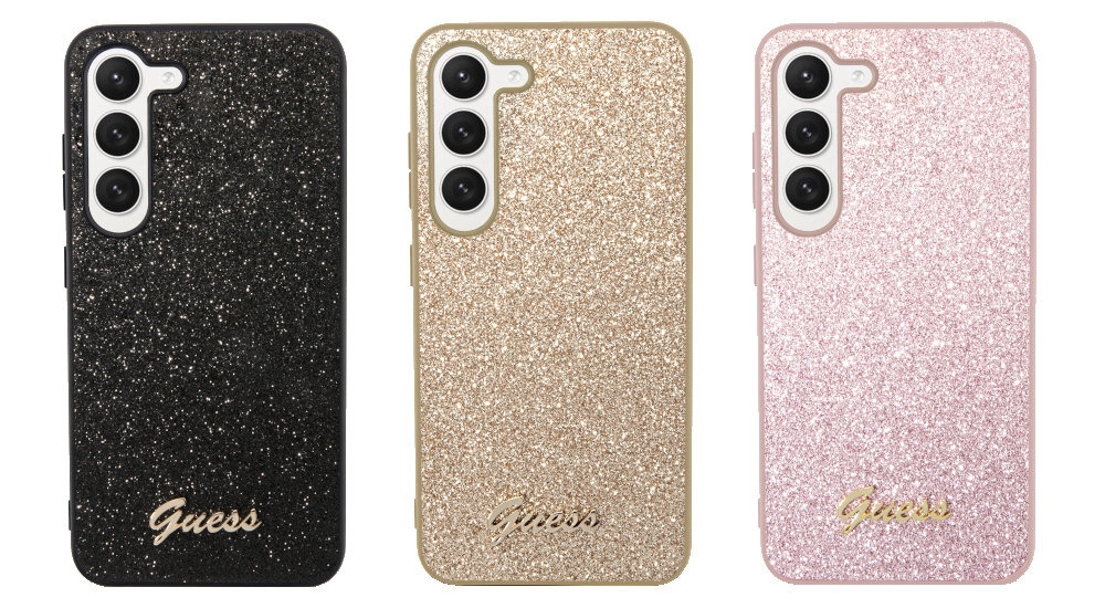 Etui GUESS Glitter Script do Samsung Galaxy S23 ochrona trwałość smartfon