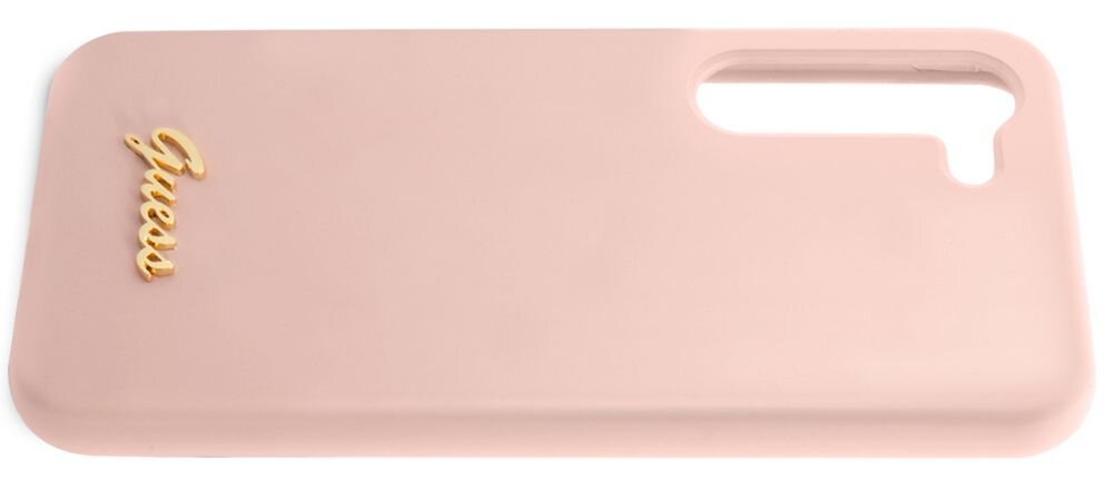 Etui GUESS Silicone Script Metal Logo   smartfon ochrona styl różowy dopasowanie wykonanie 
