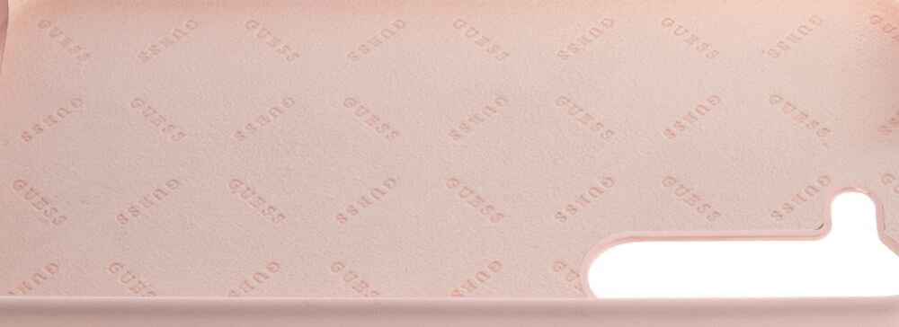 Etui GUESS Silicone Script Metal Logo smartfon ochrona styl różowy dopasowanie wykonanie