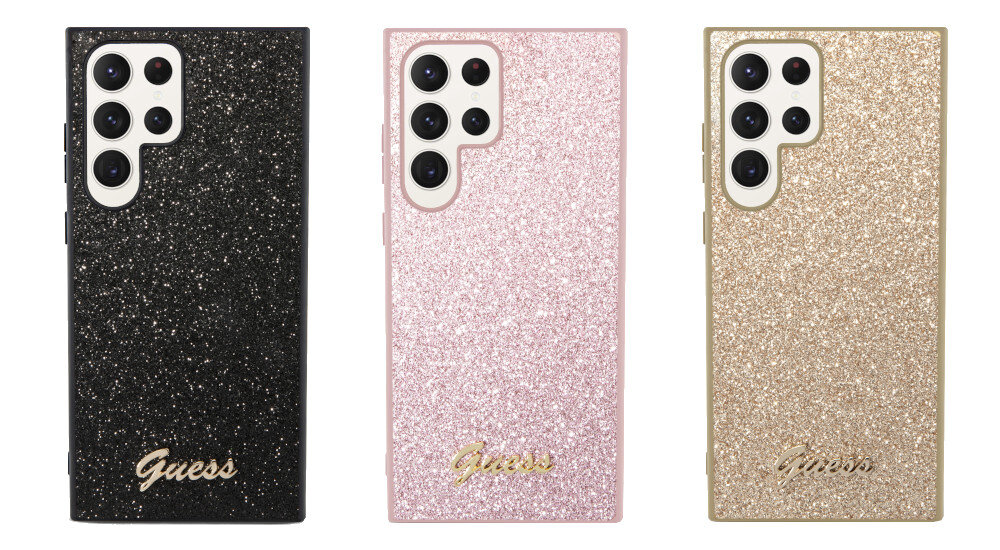 Etui GUESS Glitter Script do Samsung Galaxy S23 ochrona trwałość smartfon