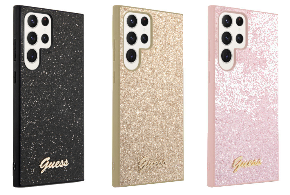 Etui GUESS Glitter Script do Samsung Galaxy S23 ochrona trwałość smartfon