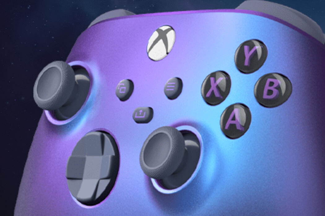 Kontroler MICROSOFT XBOX Series X Czarno-fioletowy wzór zawijasy uchwyty bezprzewodowny