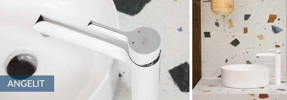 KFA ARMATURA Angelit 4722-612-00 bateria umywalkowa logon kolekcja geometryczny uchwyt łazienkowa aranżacja