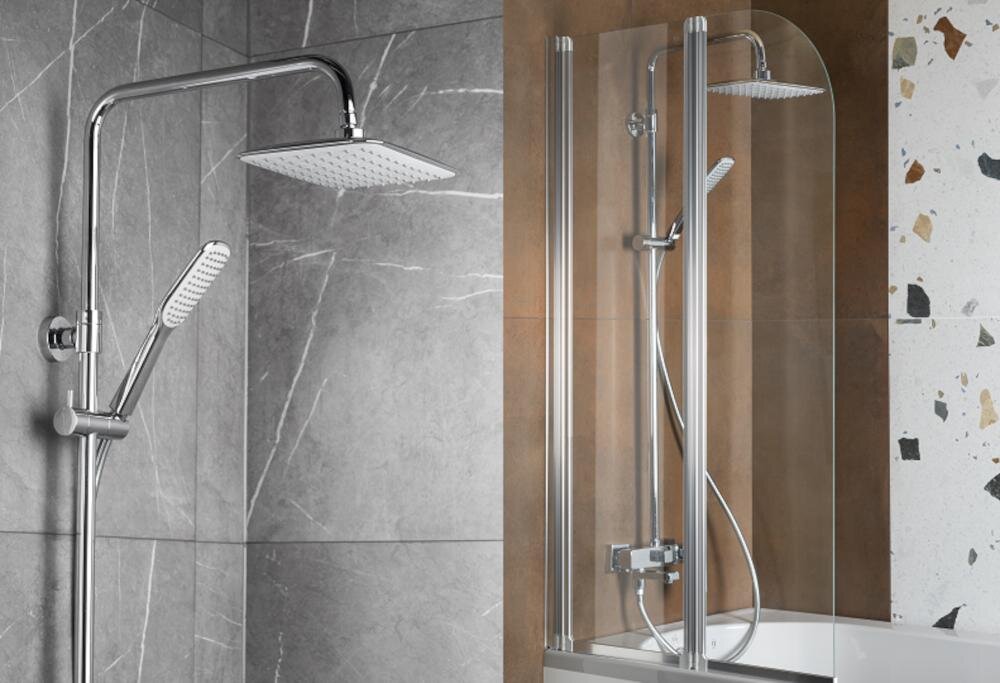 KFA ARMATURA Logon 5136-915-00 zestaw prysznicowy deszczownica kształt łazienka