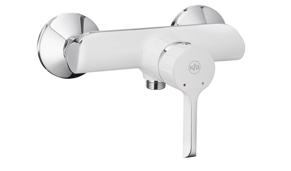 KFA ARMATURA Angelit 4726-010-40 chrom bateria natryskowa ergonomia pokrętła regulacja strumień temperatura woda dwudźwigniowa montaż ścienny wysoka jakość mosiądz