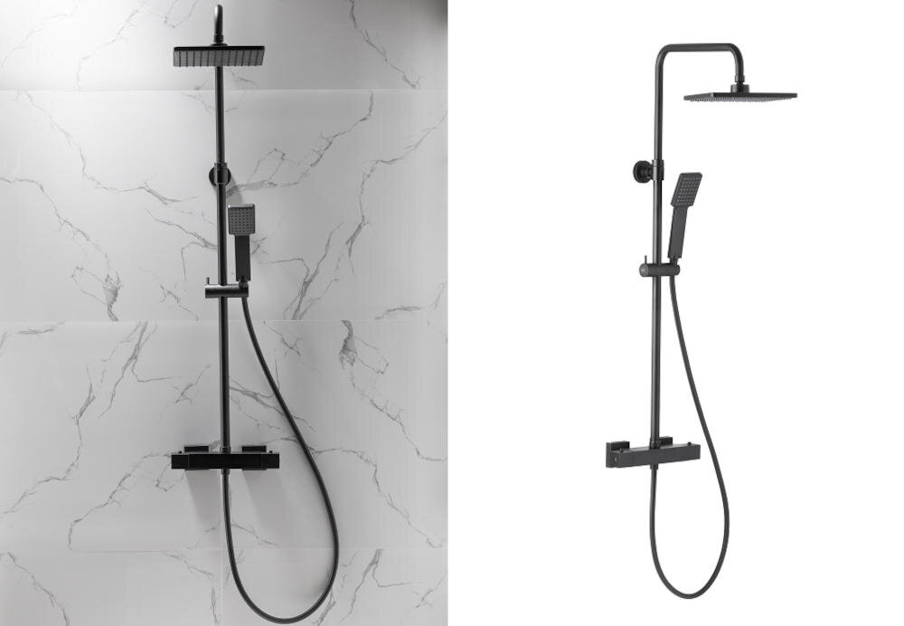 KFA ARMATURA Logon 5746-910-81 zestaw prysznicowy deszczownica logon kształt łazienka