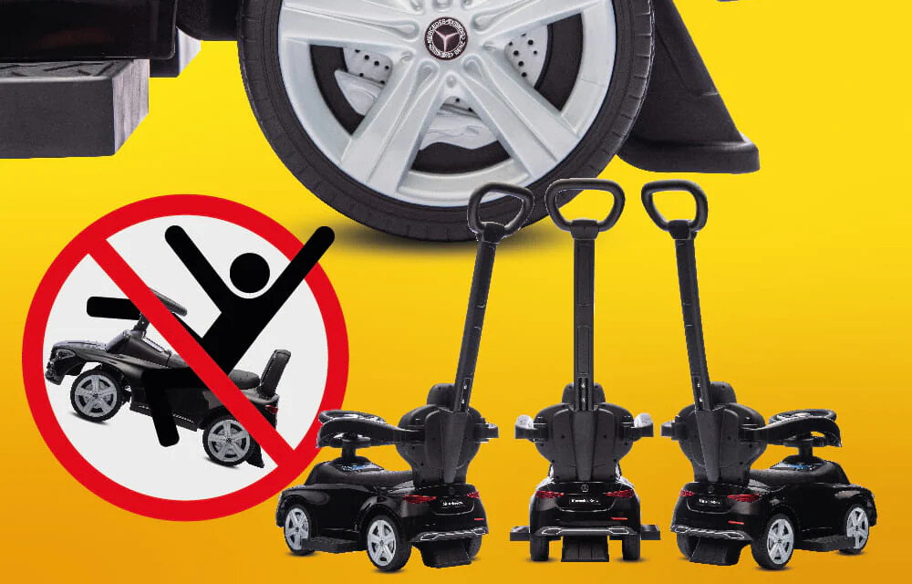 Jeździk SUN BABY Mercedes Coupe AMG C36 Czarny zabezpieczenie bezpieczeństwo wywrotka