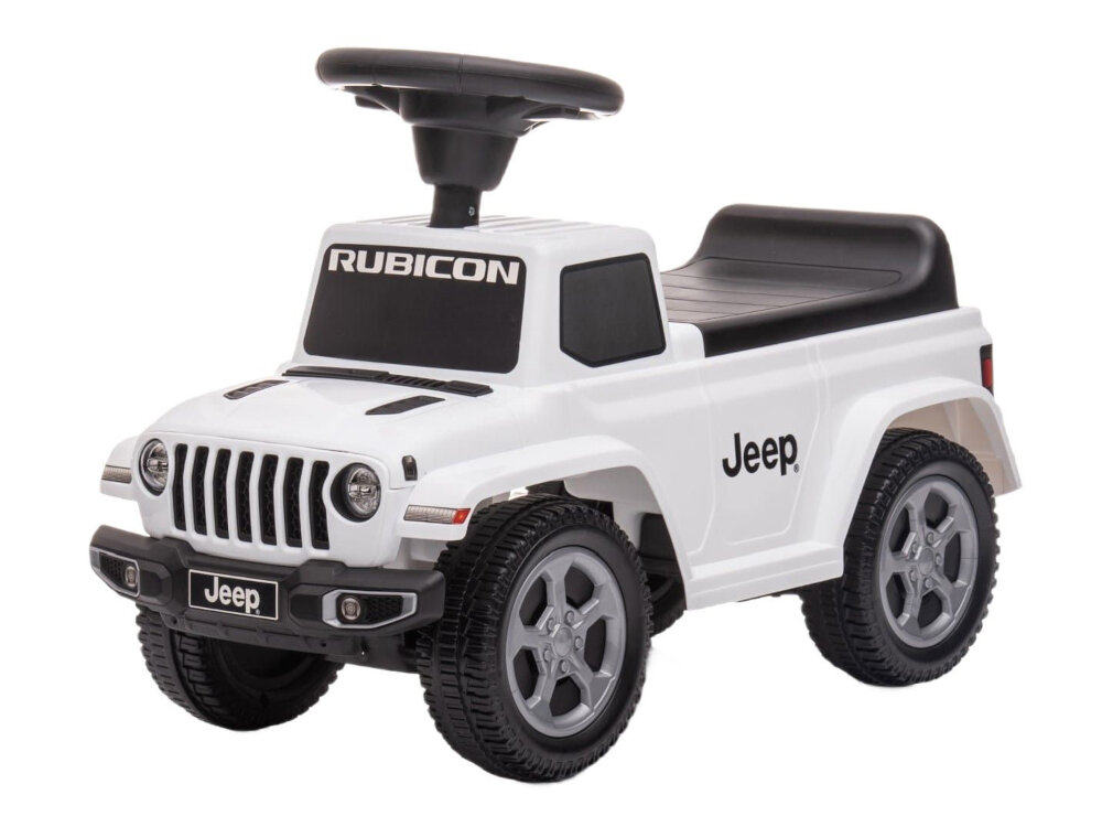 Jeździk SUN BABY Jeep Rubicon Gladiator Biały wytrzymaly stabilny solidne materialy staranne wykonanie do rozwoju zmyslu rownowagi motoryki kierowanie