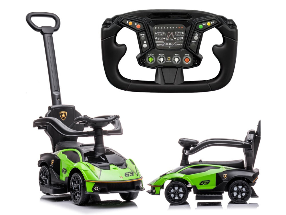 Jeździk SUN BABY Lamborghini Essenza SCV12 Zielony wyglad Zainspirowany ekskluzywnym wyjatkowym modelem Lamborghini Essenza SCV12 stylowy elegancki sportowe osiago dla fanow sportowych aut