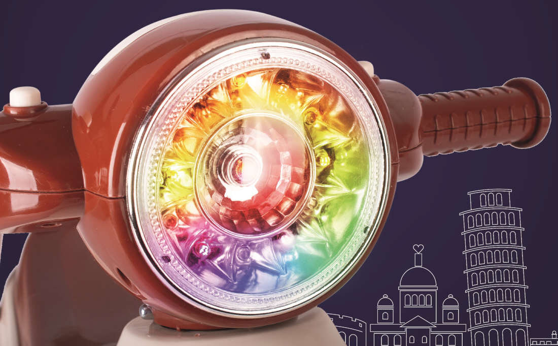 Jeździk SUN BABY Scooter J05.052.0.1 Światło LED funkcja element dodatek zabawka widoczność bezpieczeństwo