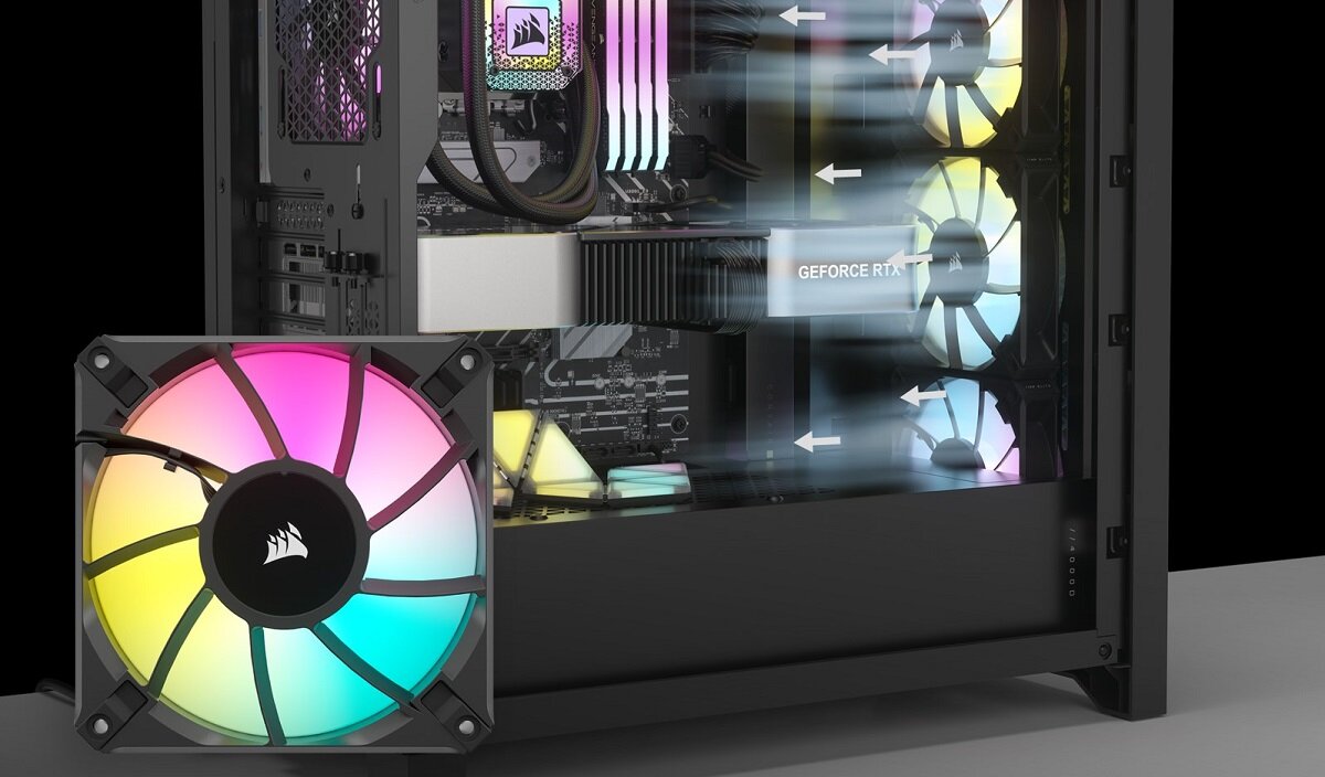Wentylator CORSAIR iCUE Elite RGB podświetlenie RGB Skuteczna cicha praca Wysoka wydajność Wbudowane diody LED Wysoka jakość