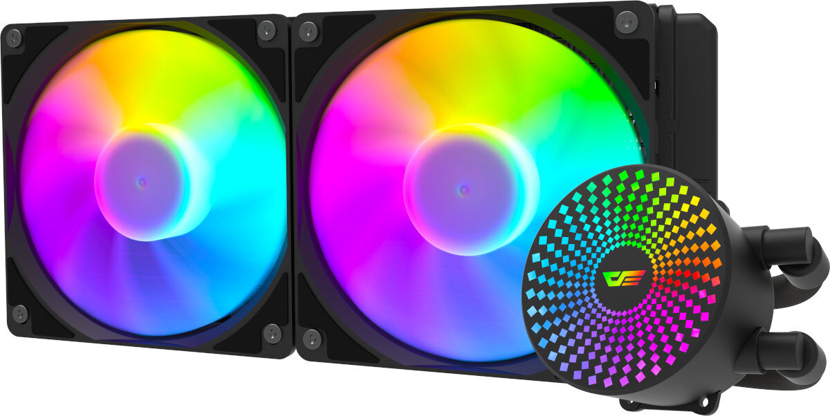 Chłodzenie wodne DARKFLASH Radiant DC-240 ARGB zastosowanie chłodnica temperatura cechy funkcje