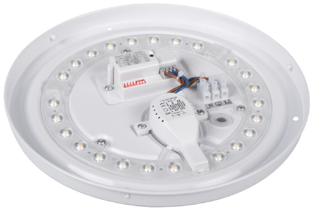 Plafon sufitowa KANLUX Corso LED V2 24-NW Biały zintegrowany gwint diody LED moc 24 W jasne energooszczedne oswietlenie technologia LED strumien swietlny do 1700 lm zakres 120 stopni o 25000 godzin dzialania