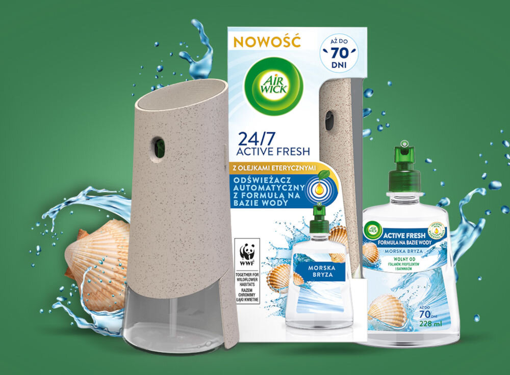 Odświeżacz powietrza AIR WICK 24/7 Active Fresh Morska Bryza najważniejsze cechy