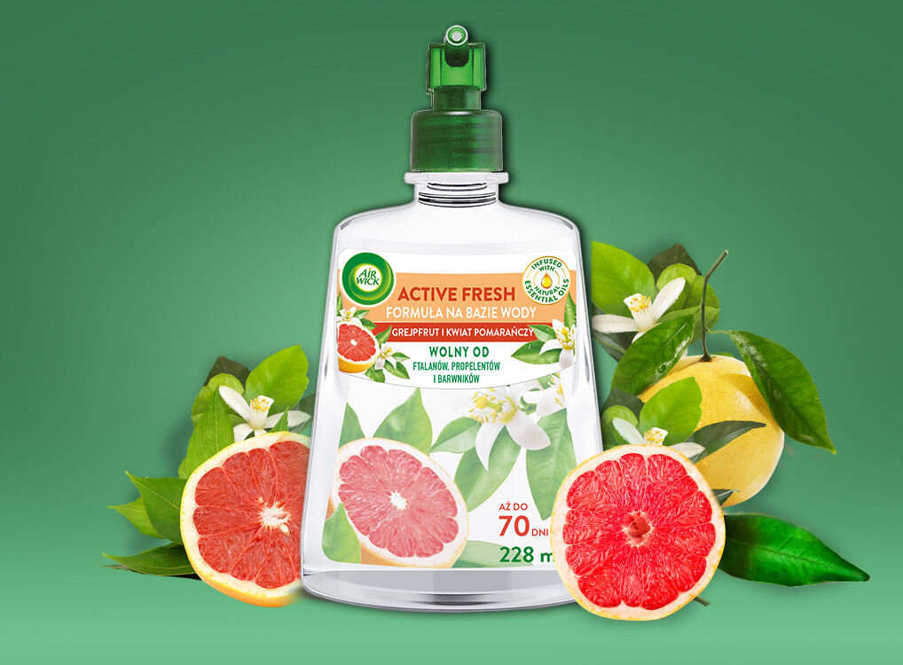 Wkład do odświeżacza powietrza AIR WICK Active Fresh Morska Bryza 228 ml zalety