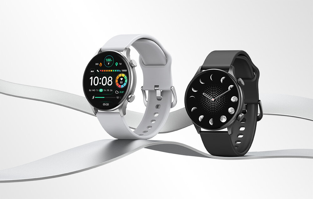 Smartwatch HAYLOU Solar Plus RT3 ekran bateria czujniki zdrowie sport pasek ładowanie pojemność rozdzielczość łączność sterowanie krew puls rozmowy smartfon aplikacja