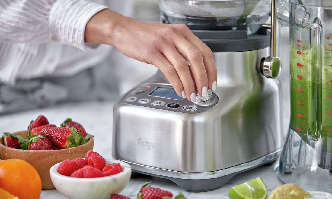 Sokowirowka SAGE 3X Bluicer Pro SJB815 5 programow funkcja mrozenia koktajli tryb pulsacyjny kruszenie lodu programy do smoothie