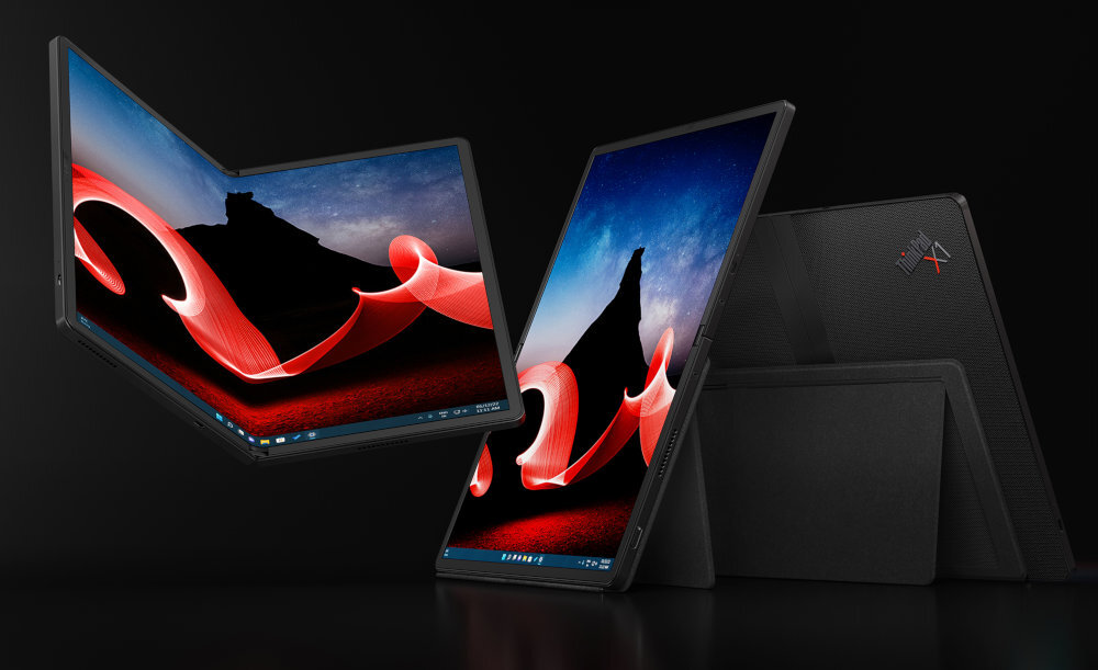 LENOVO ThinkPad X1 Fold mobilnych użytkownikach sztuczną inteligencję, szybkie działanie i długi czas pracy na baterii Solidna konstrukcja Składany ekran Folding OLED klawiatura Bluetooth z funkcją stojaka