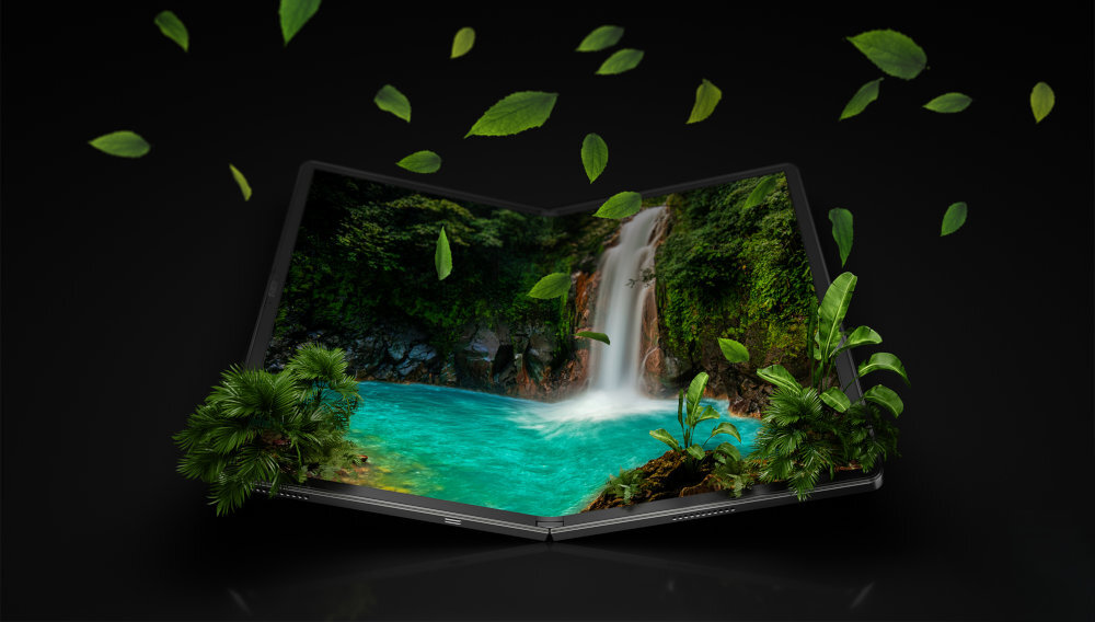 LENOVO ThinkPad X1 Fold 16,3-calowym Folding OLED 2560 x 2024 px DisplayHDR True Black 600 Dolby Vision 100% pokrycie gamy kolorów DCI-P3 400 nitów w SDR 600 nitów w HDR Antyodblaskowa i odporna na odciski palców powłoka On-cell 10-punktowy multi-touch