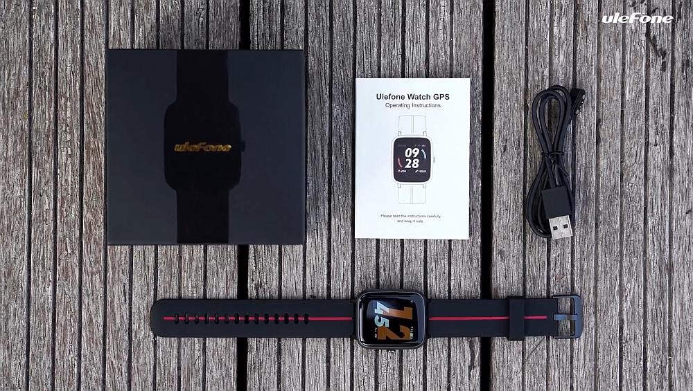 Smartwatch ULEFONE Watch GPS  ekran bateria czujniki zdrowie sport pasek ładowanie pojemność rozdzielczość łączność sterowanie krew puls rozmowy smartfon aplikacja 