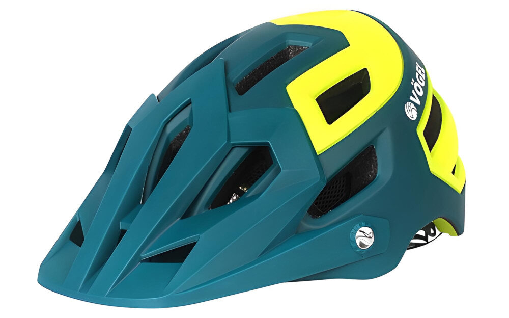 Kask rowerowy VÖGEL VKA-935Y GR Żółto-zielony MTB (rozmiar L-XL) niewielki daszek chroni twarz