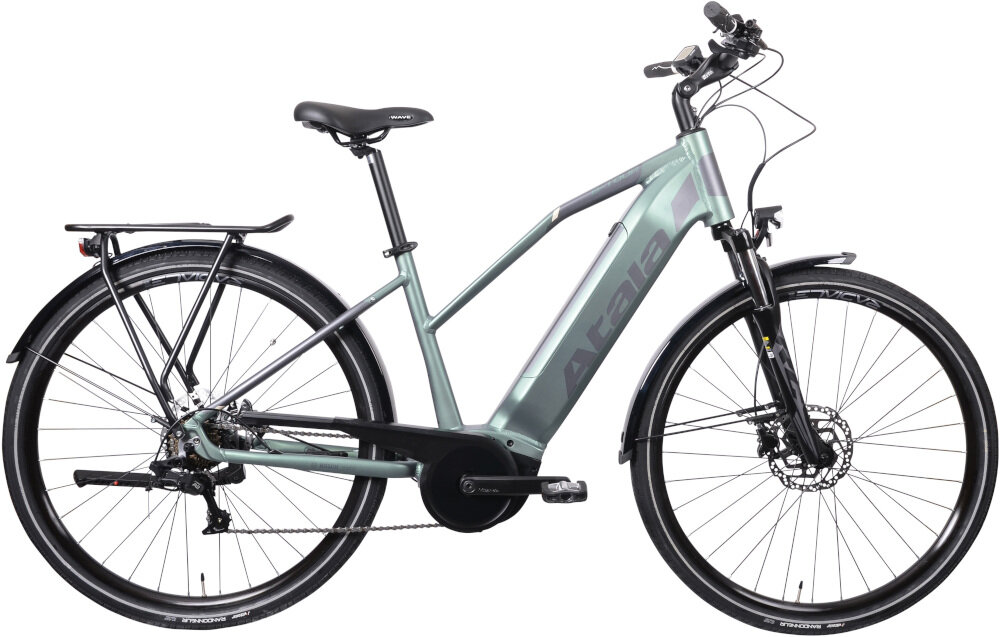 Rower elektryczny ATALA B-Tour A4.1 D18 28 cali damski Antracytowo-zielony damski środek codziennego transportu weekendowe przejażdżki elektryczny układ napędowy wspomaga rowerzystę w antracytowo-zielonym kolorze