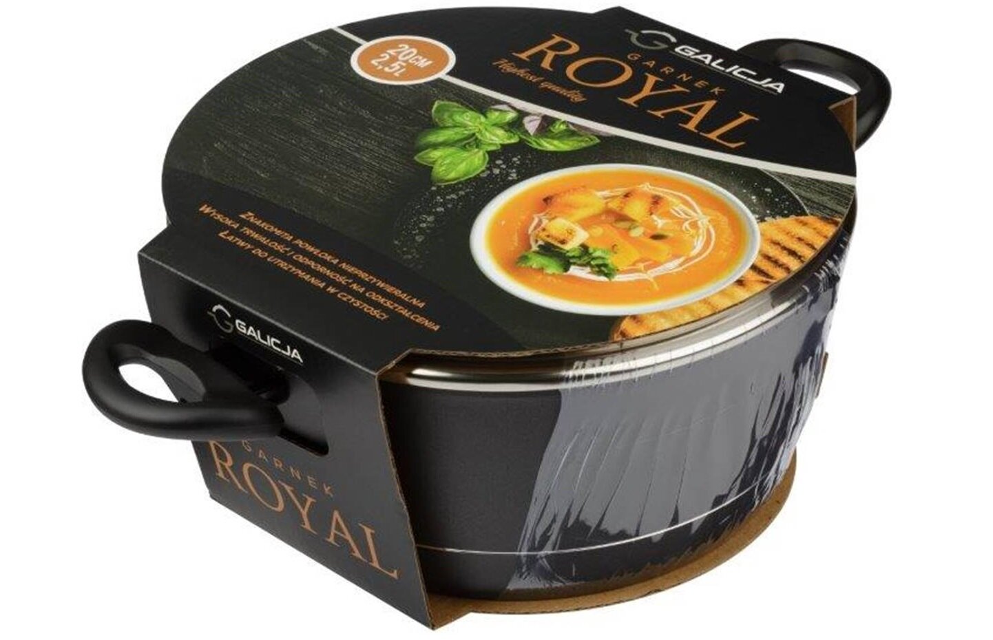 Garnek GALICJA Royal 6736 20 cm wymiary długości naczynia