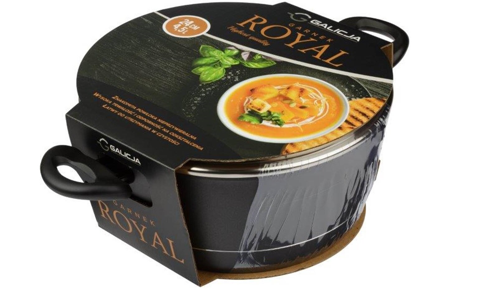 Garnek GALICJA Royal 6737 24 cm wymiary długości naczynia