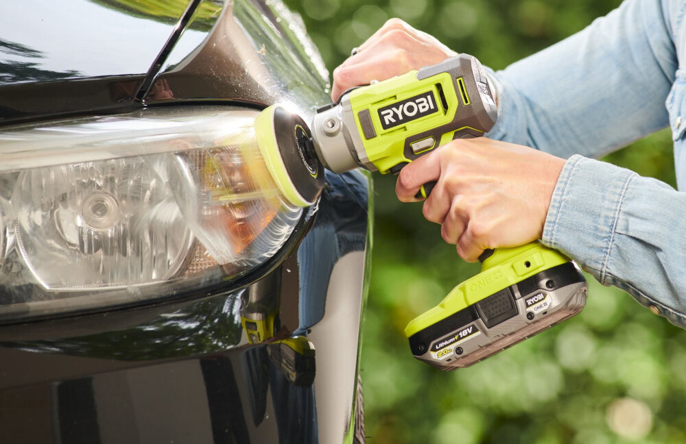 Polerka RYOBI RDP18-0 tryb rotacyjny niski poziom halasu 68 dB minimalne wibracje 1,7 m/s²
