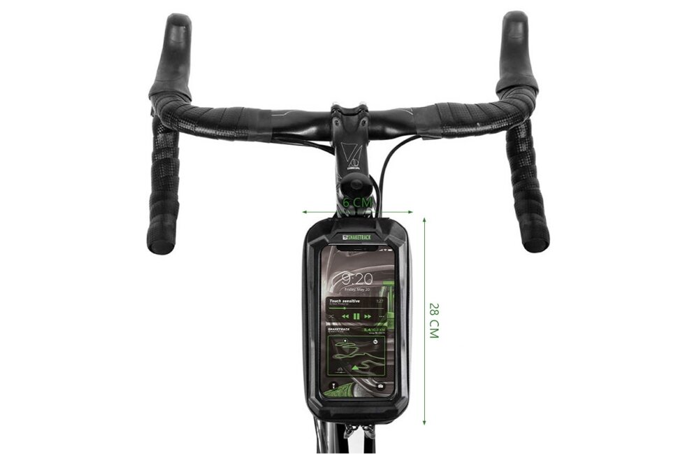 Torba rowerowa na kierownicę FOREVER Snake Track ST02 Czarny rzeczy osobiste warunki telefon konstrukcja wodoszczelność lekka praktyczna rama kierownica