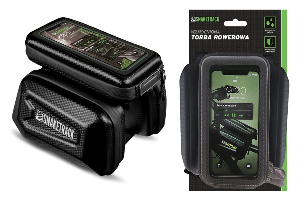 Torba rowerowa na kierownicę FOREVER Snake Track ST04 Czarny rzeczy osobiste warunki telefon konstrukcja wodoszczelność lekka praktyczna rama kierownica