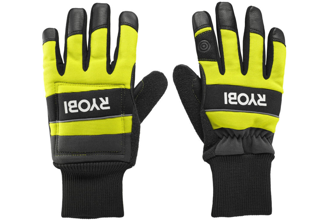 Rękawice ochronne RYOBI RAC258L (rozmiar L) do różnych potrzeb elastyczny ściągacz na nadgarstku dopasowanie komfort pracy dopasowują się do dłoni komfort pracy