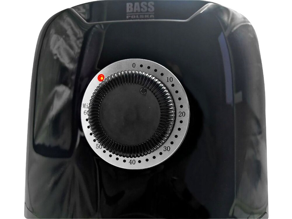 Frytkownica beztłuszczowa BASS POLSKA BH10870 Air Fryer panel kontrolny, ustawienie temperatury i czasu, wyjmowany kosz, regulowana rączka