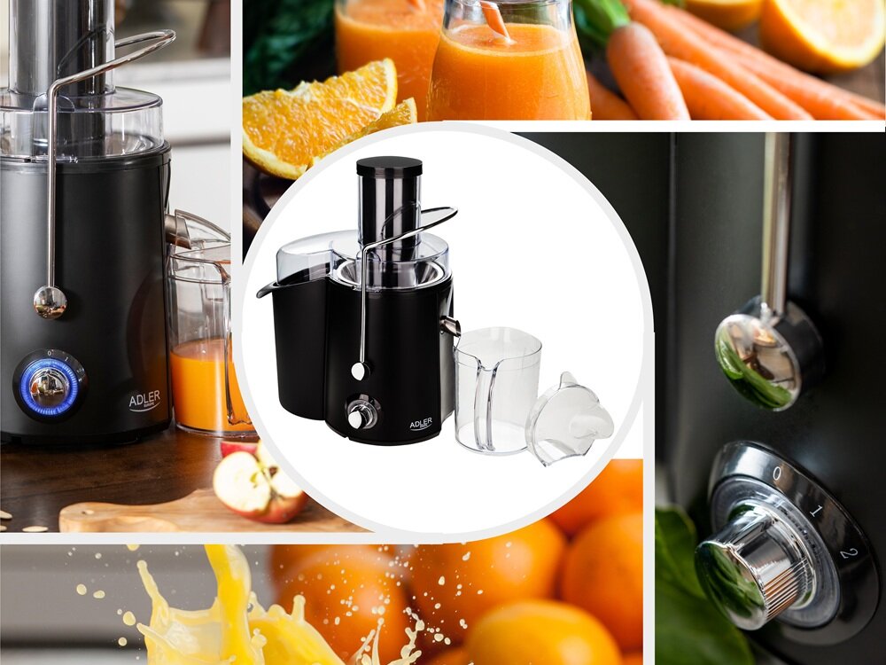Sokowirówka ADLER AD 4127 duży pojemnik na odpady, więcej soku, bez przerw na czyszczenie
