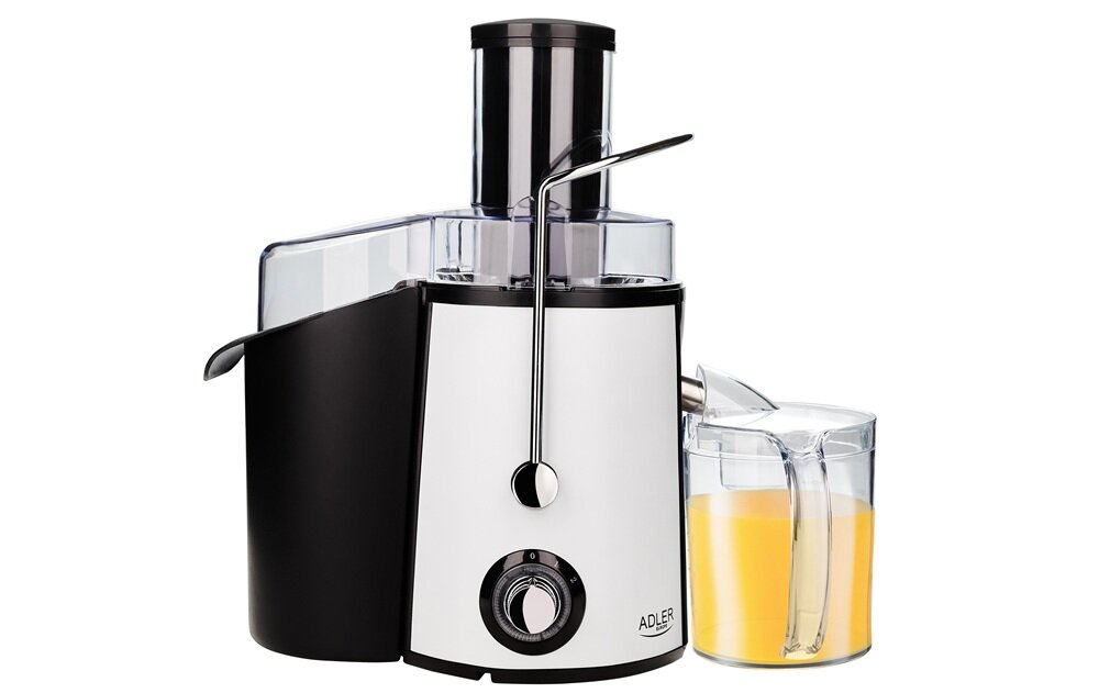 Sokowirówka ADLER AD 4128 szeroki otwór wsadowy, rozdrabnianie większych kawałków, oszczędność czasu, mniej bałaganu