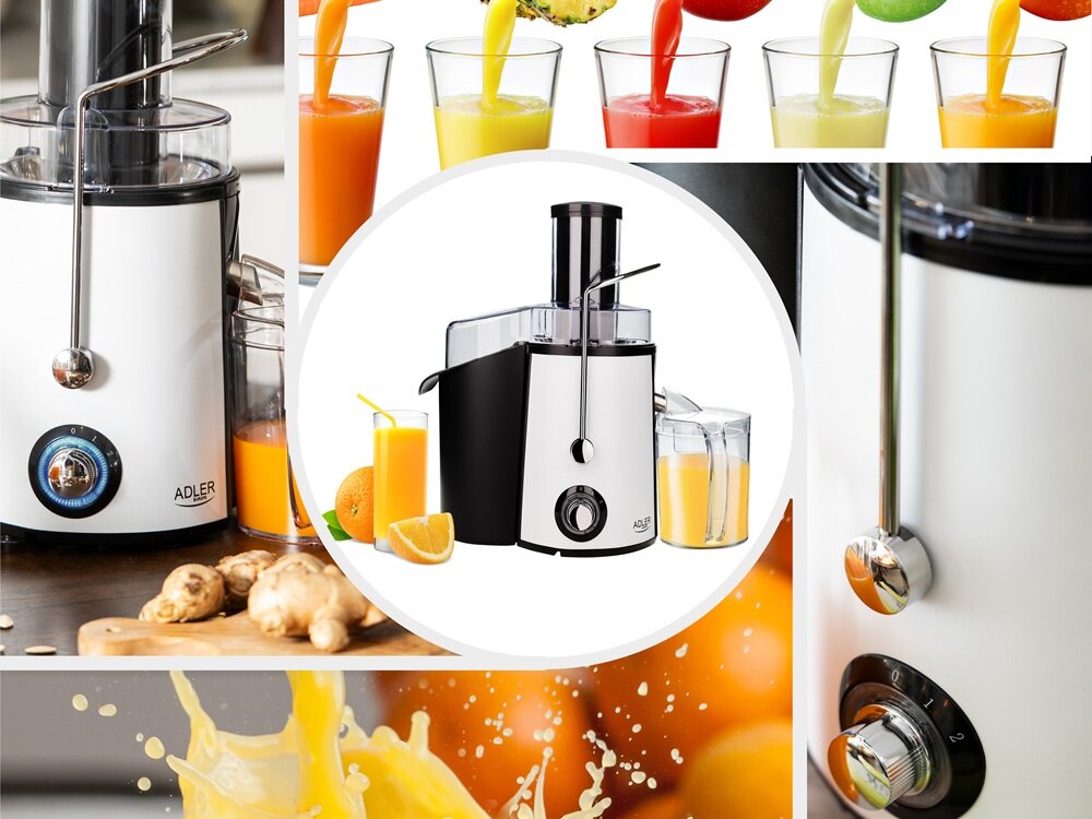 Sokowirówka ADLER AD 4128 duży pojemnik na odpady, więcej soku, bez przerw na czyszczenie