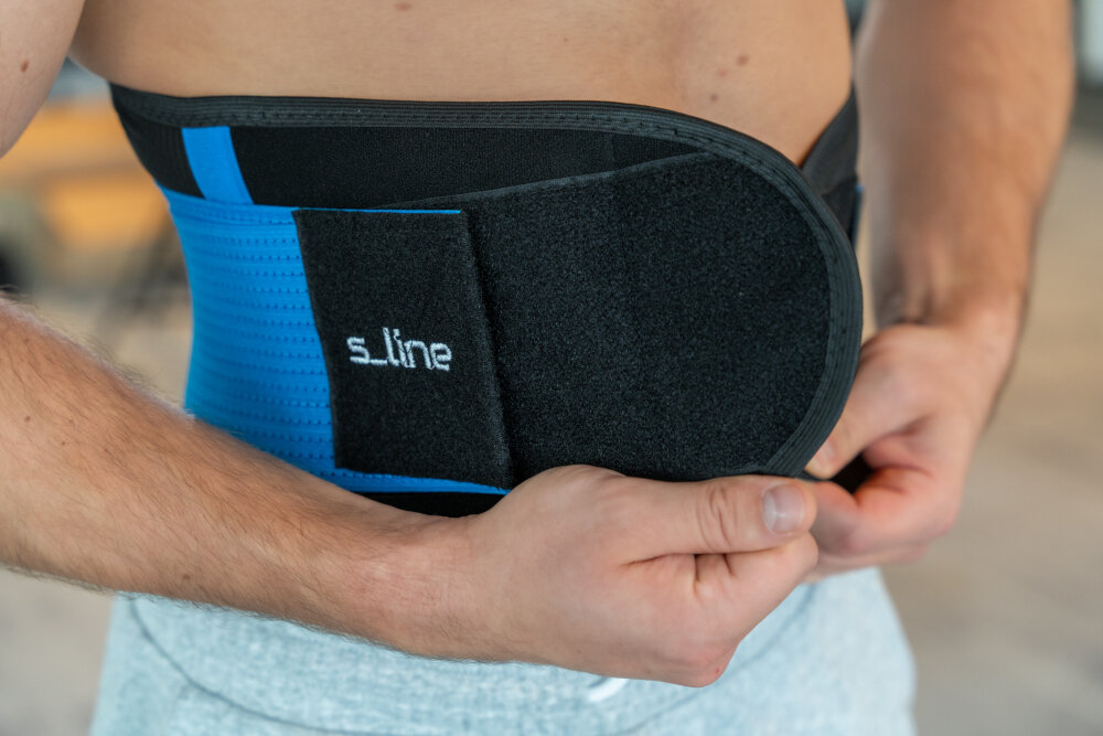 Pas do ćwiczeń S-LINE SA003 (rozmiar S) stabilizacja odciazenie odcinka ledzwiowego kregoslpa wtrzymaly kauczuk SBR bezpieczne cwiczenia bardzo dobrze dolega