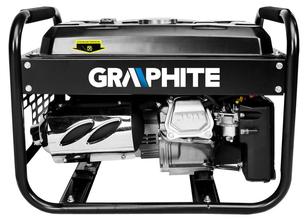 Agregat prądotwórczy GRAPHITE 58G904 czterosuwowem silnik benzynowy moc maksymalna 4,5 kW paliwo o liczbie oktanowej 92 95 98 olej SAE 15W-30 uniwersalny bezawaryjna praca