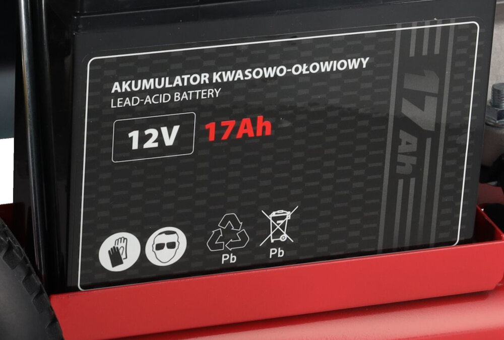 Agregat prądotwórczy DEDRA DEGB9203K rozruch elektryczny rozruch reczny akumulator pojemnosc 17 Ah napiecie 12 V dwa kluczyki rozruchowe