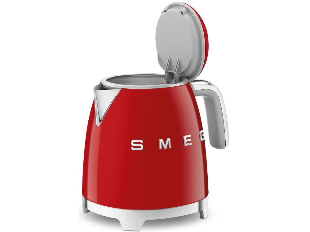 Czajnik SMEG KLF05RDEU Czerwony retro design inspirowany latami 50-tymi estetyka vintage elegancki kolor błyszczące wykończenie elegancja unikalny wygląd praktyczny dekoracyjny element