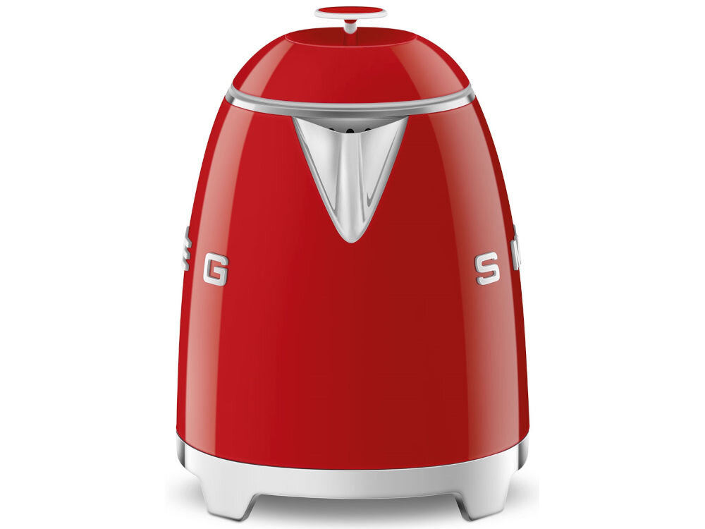 Czajnik SMEG KLF05RDEU Czerwony kilka kluczowych zabezpieczeń bezpieczeństwo użytkowania automatyczne wyłączenie po osiągnieciu 100 stopni funkcja aqutomatycznego wyłączenia gdy brakuje wody w czajniku ukryty element grzewczy estetyczny wygląd