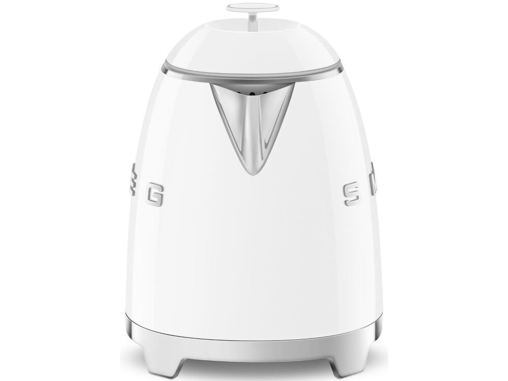 Czajnik SMEG KLF05WHEU Biały kilka kluczowych zabezpieczeń bezpieczeństwo użytkowania automatyczne wyłączenie po osiągnieciu 100 stopni funkcja aqutomatycznego wyłączenia gdy brakuje wody w czajniku ukryty element grzewczy estetyczny wygląd