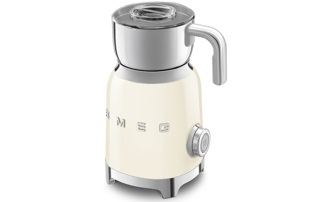 Spieniacz SMEG MFF11CREU Kremowy kremowa pianka cappuccino latte macchiato gorąca czekolada zimna pianka latte art Ergonomiczny uchwyt kontrola