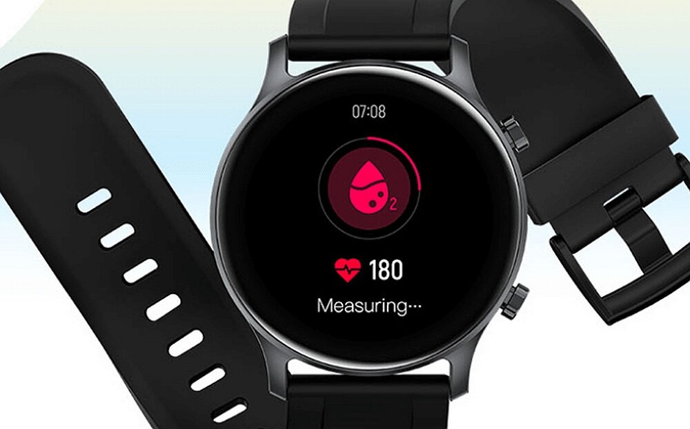 Smartwatch HAYLOU RS3 ekran bateria pasek czujniki zdrowie sport sen serce monitoring ładowanie pojemność rozdzielczość opis cechy dane 