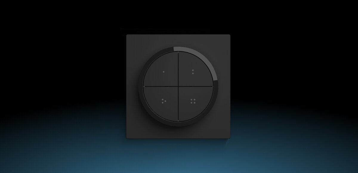 Przełącznik PHILIPS HUE Tap dial Switch Czarny, opakowanie, zestaw, przełącznik, regulacja, na czarnym tle czarny przełącznik