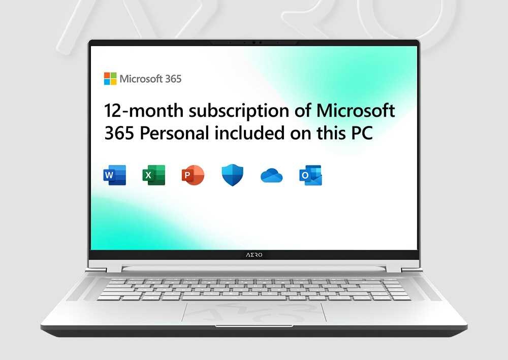 Laptop GIGABYTE Aero - Microsoft 365