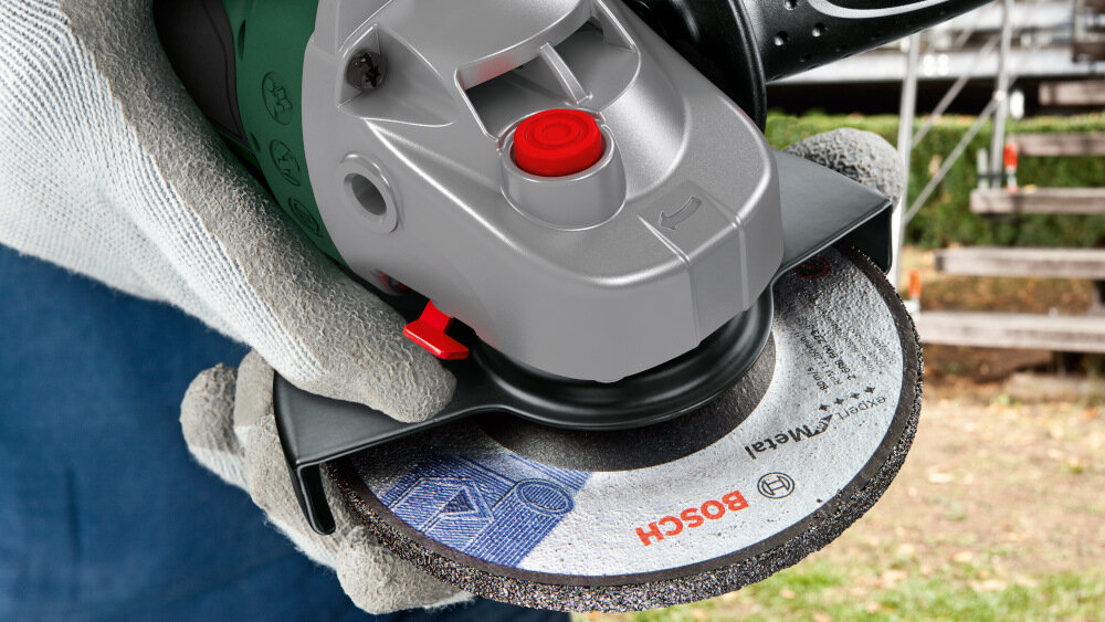Szlifierka kątowa BOSCH Universal Grind przycisk blokady wrzeciona M14 szybka zmiana tarczy beznarzedziowa tarcza o srednicy 125 mm